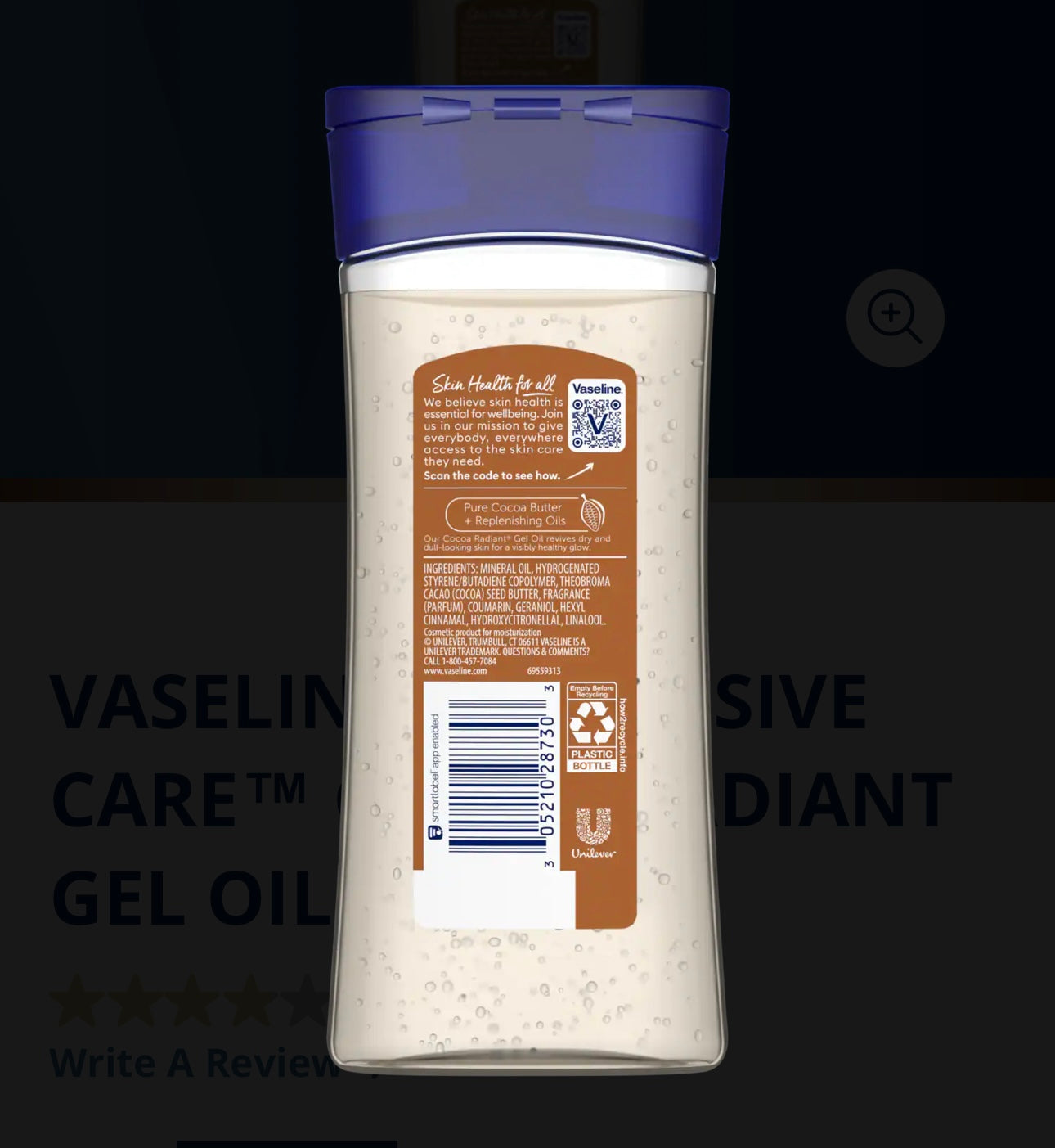 Vaseline Intensive Care Cocoa Radiant Gel Oil