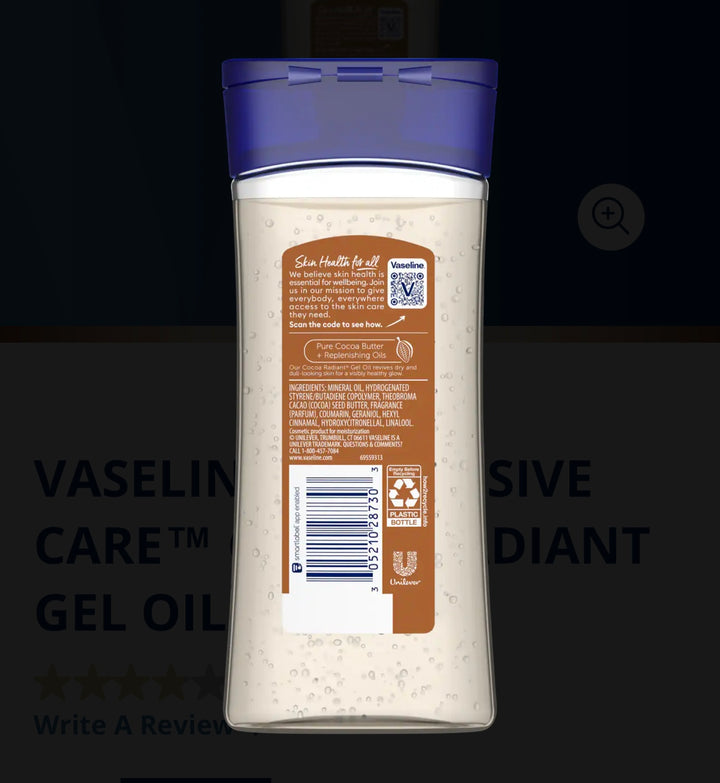 Vaseline Intensive Care Cocoa Radiant Gel Oil