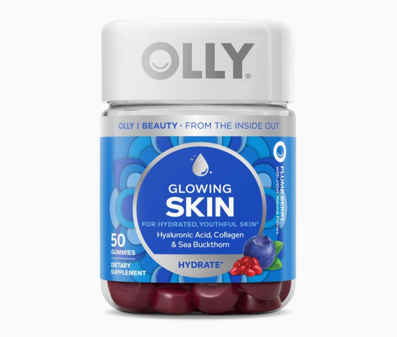 Olly Glowing Skin Gummies. Expires 01/27