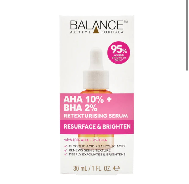 Balance Active Formula AHA 10% + BHA 2% Tetexturising Serum 30ml