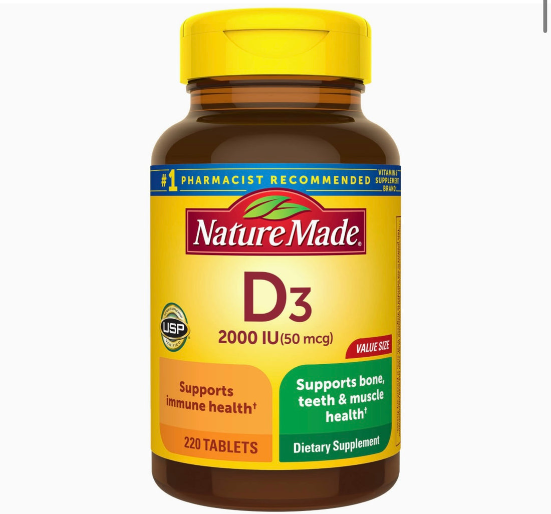 Nature Made Vitamin D3 2000 IU (50 mcg), Dietary Supplement for Bone, Teeth, Muscle and Immune Health Support, 220 Tablets, 220 Day Supply