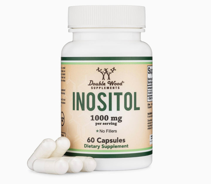 Double Wood Inositol (Myo Inositol) Capsules 1000mg, 60 Counts