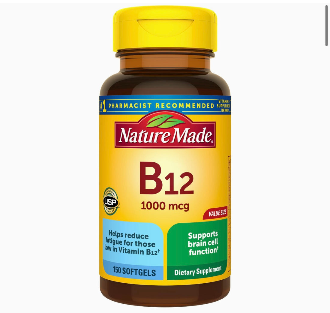 Nature Made Vitamin B12 1000 mcg, Dietary Supplement for Energy Metabolism Support, 150 Softgels, 150 Day Supply