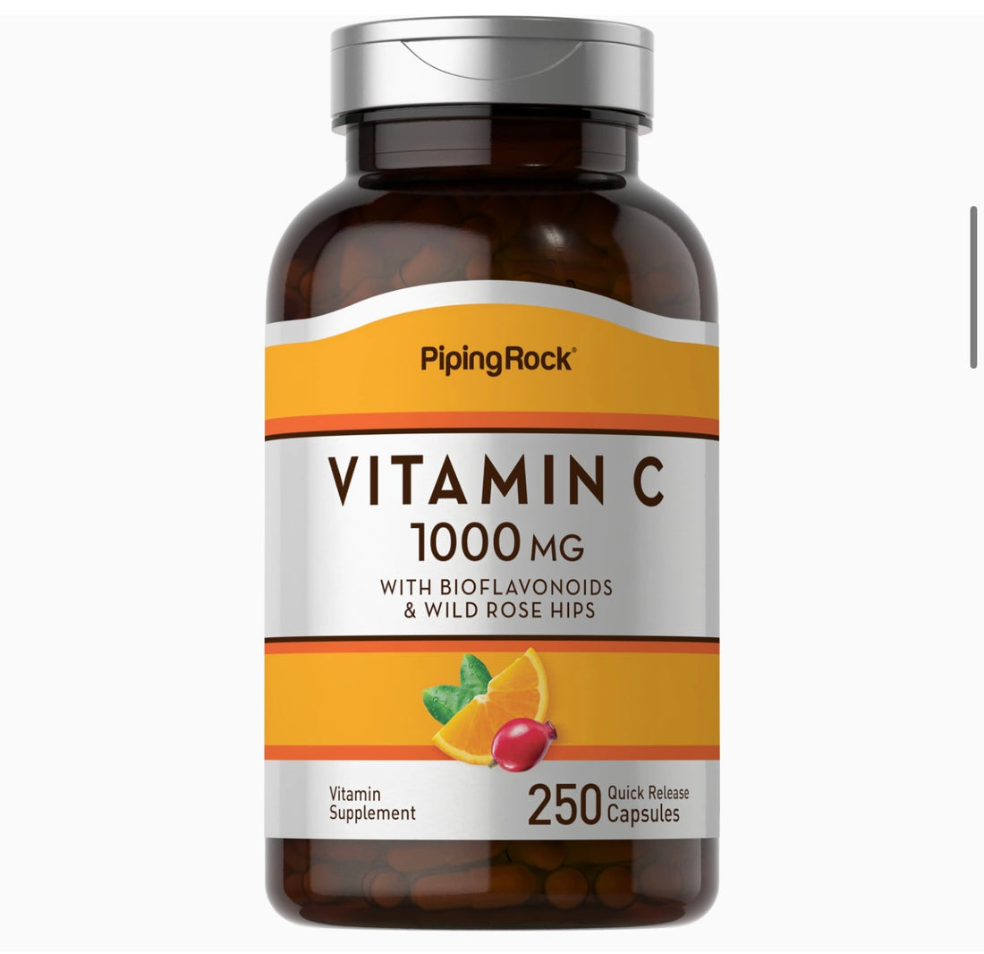 Piping Rock Vitamin C 1000mg | 250 Capsules | with Bioflavonoids and Rose HIPS | Non-GMO, Gluten Free Supplement