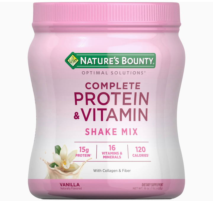 Nature’s Bounty Complete Protein & Vitamin Shake Mix 16oz Expires 09/2025