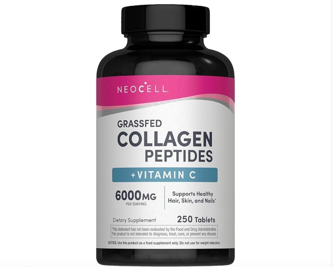 NeoCell Collagen Peptides | 250 Tablets | With Vitamin C | Grassfed Supplement | Hair, Skin, Nails | For Women And Men. Expires 07/28