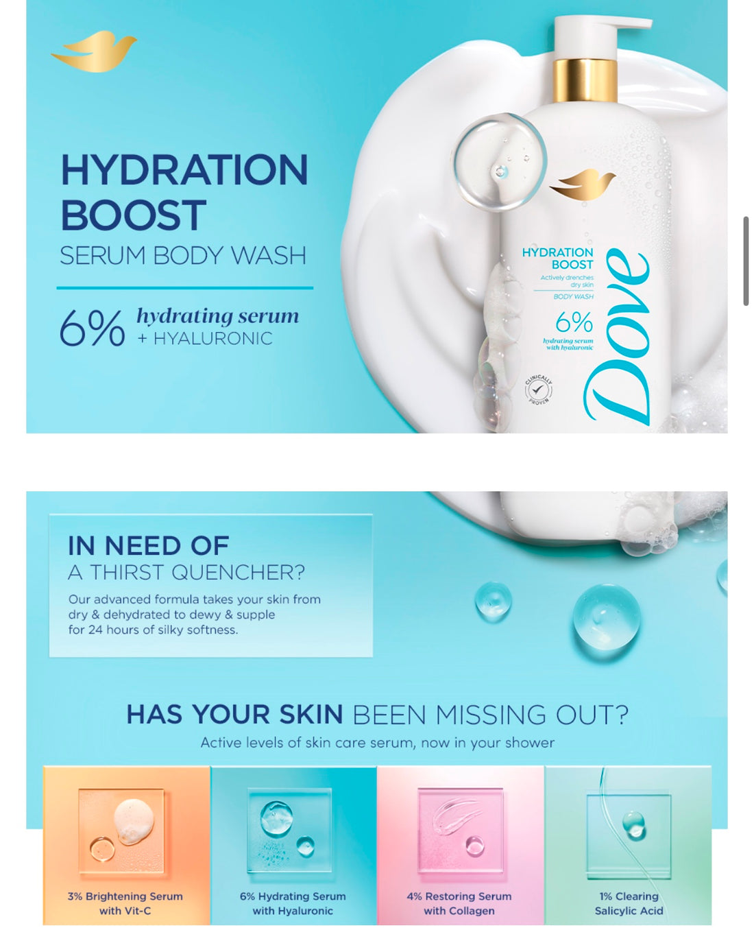 Dove Hydration Boost Body Wash