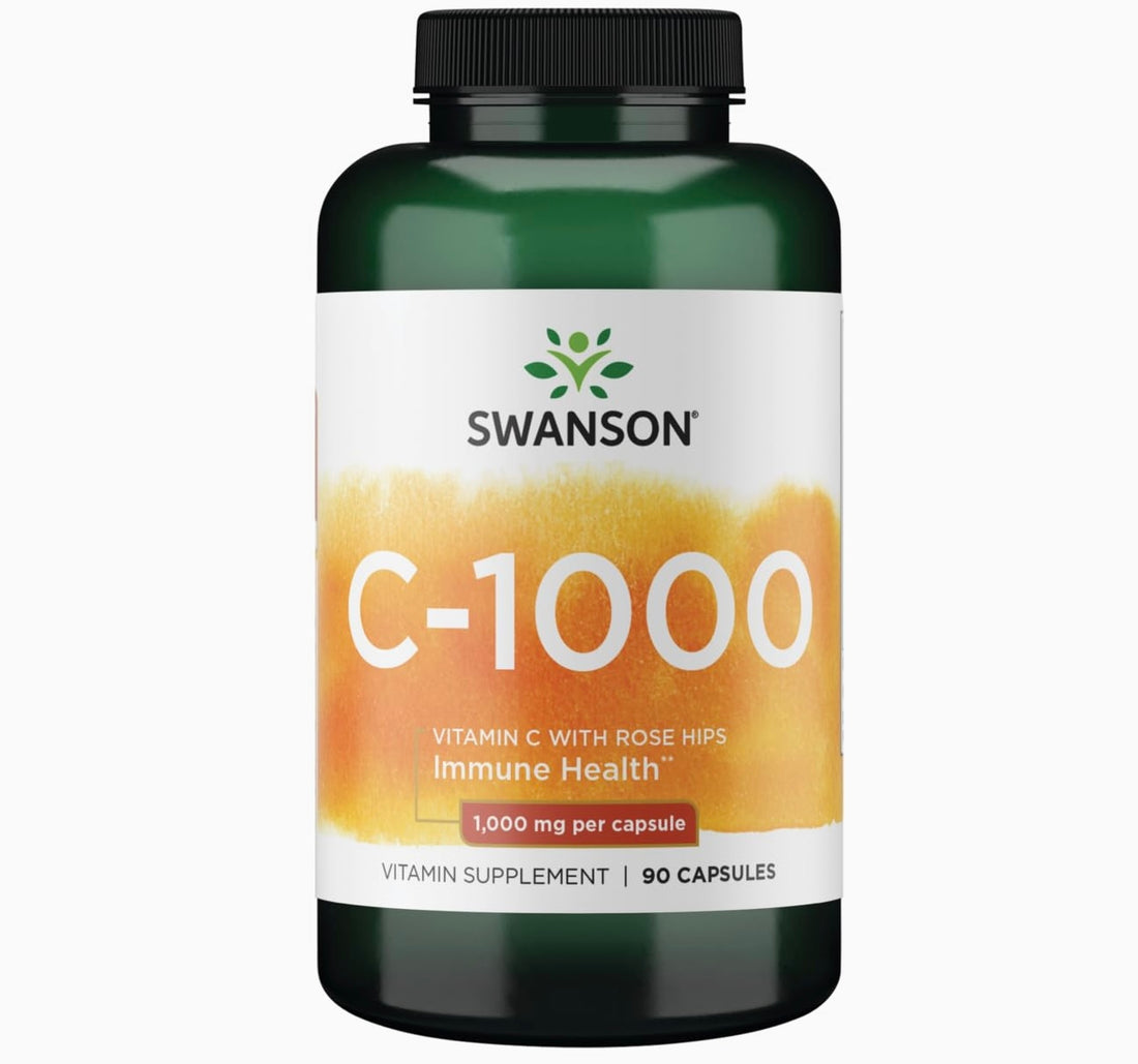 Swanson Vitamin C w/Rose HIPS 1000mg - 90 Capsules