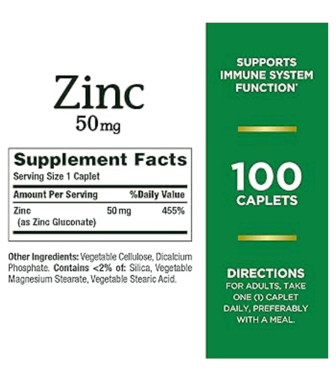 Nature’s Bounty Zinc 50mg caplets 100ct. Expires 01/29