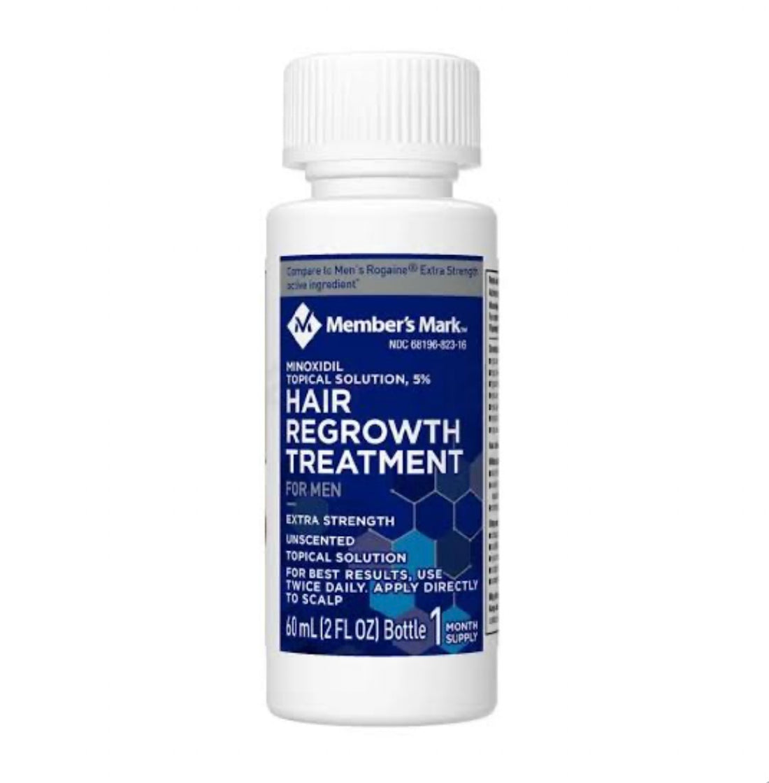 Member’s Mark Minoxidil Topical Solution, 5%, Hair Regrowth Treatment for Men | 30 Day supply | 60ml; Exp Sep/2027