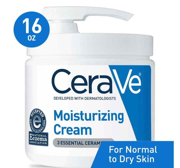 Cerave moisturizing cream with pump for normal to dry skin 16oz/454g (American Version)