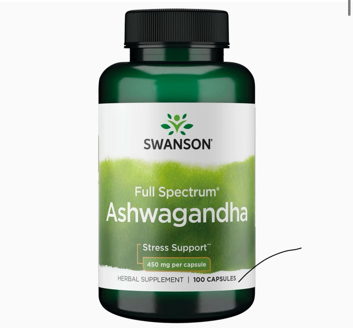 Swanson Ashwagandha Powder Supplement-Ashwagandha Root (100 Capsules)