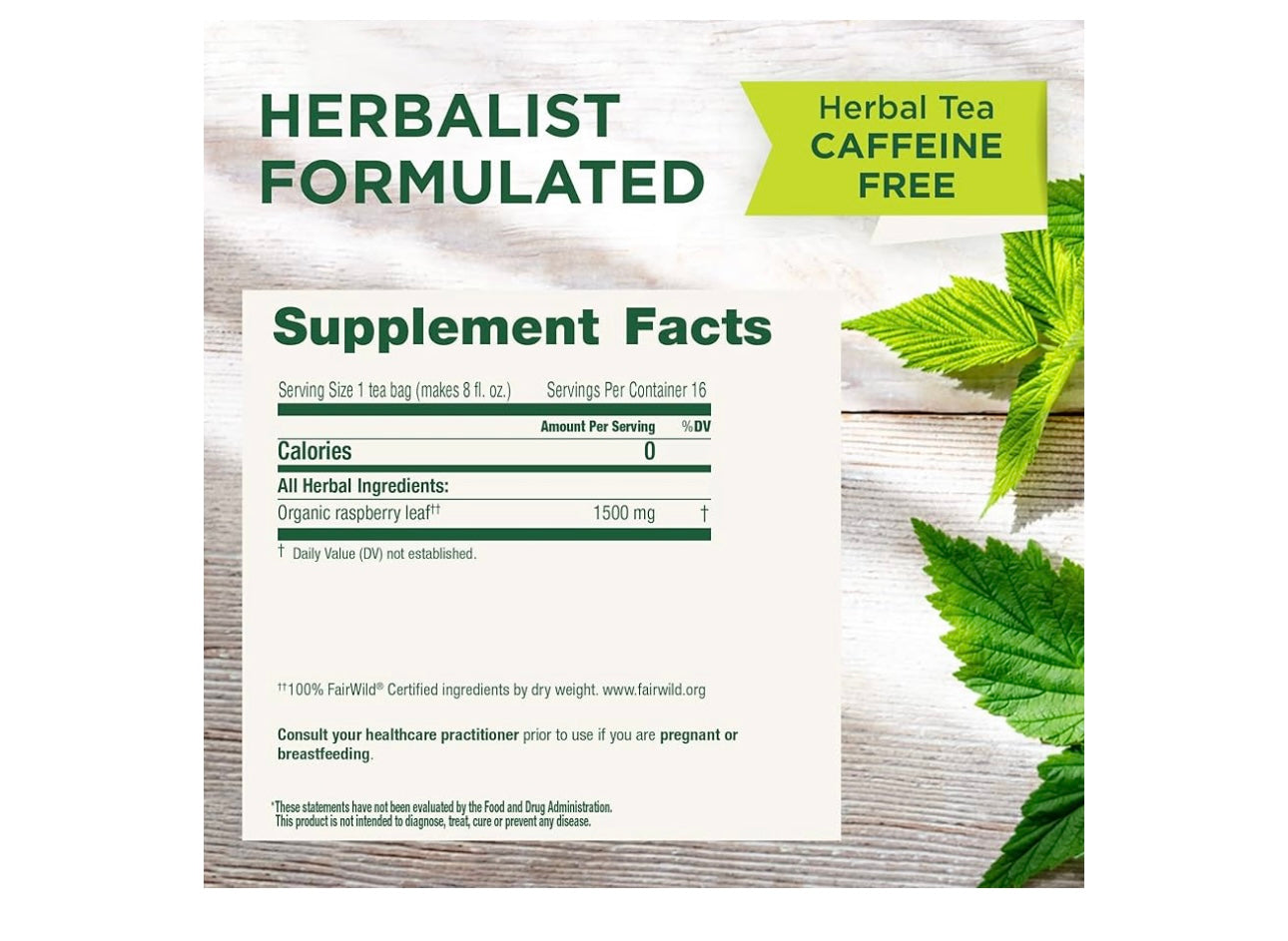 Traditional Medicinals Organic Raspberry Leaf Herbal Tea | Eases Menstrual Cramps & Supports Healthy Pregnancy |16 Tea Bags