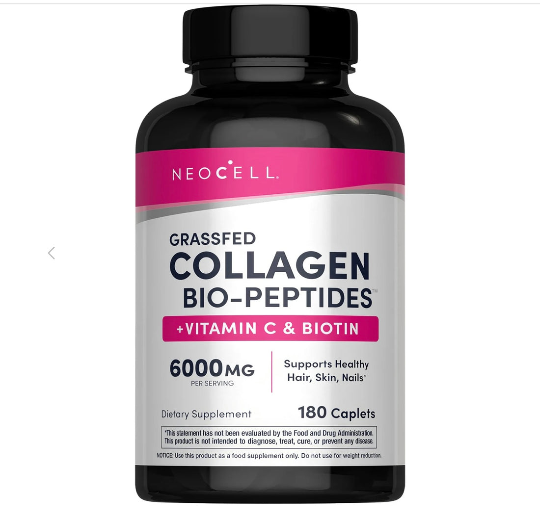 Neocell Grassfed Collagen Peptides + C & Biotin, 6000 mg 180 tablets. Expires 10/2028