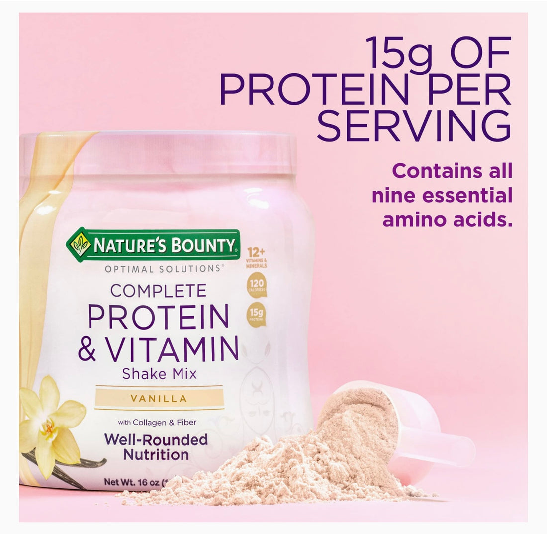 Nature’s Bounty Complete Protein & Vitamin Shake Mix 16oz Expires 09/2025