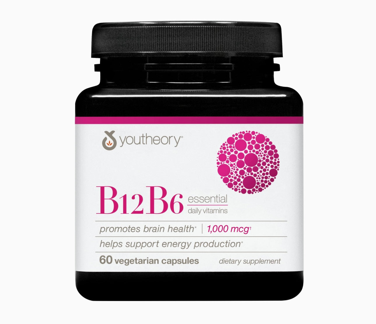 Youtheory B12B6 - Vegan Vitamin B6 & Vitamin B12 - 60 Capsules. Expires 11/26