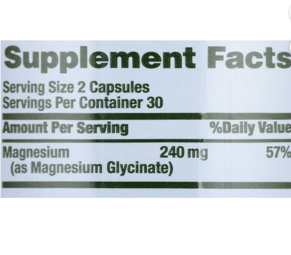 Nature's Bounty High Absorption Magnesium Glycinate 240 mg 60 Caps. Expires 11/28