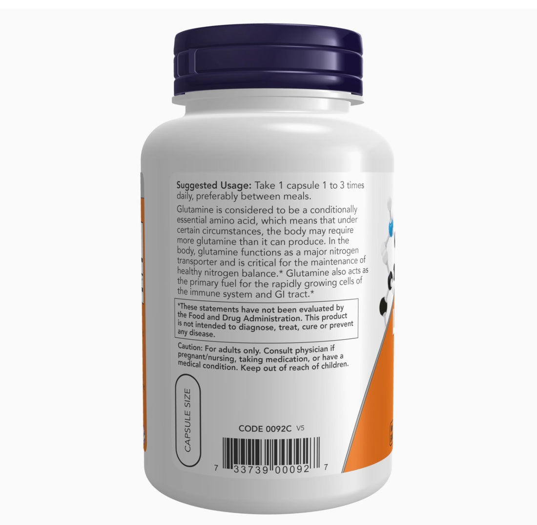 NOW L-Glutamine 120 Capsules