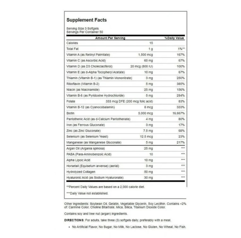 Nature’s Bounty Extra Strength Hair, Skin & Nails Soft gels. Expires 09/26