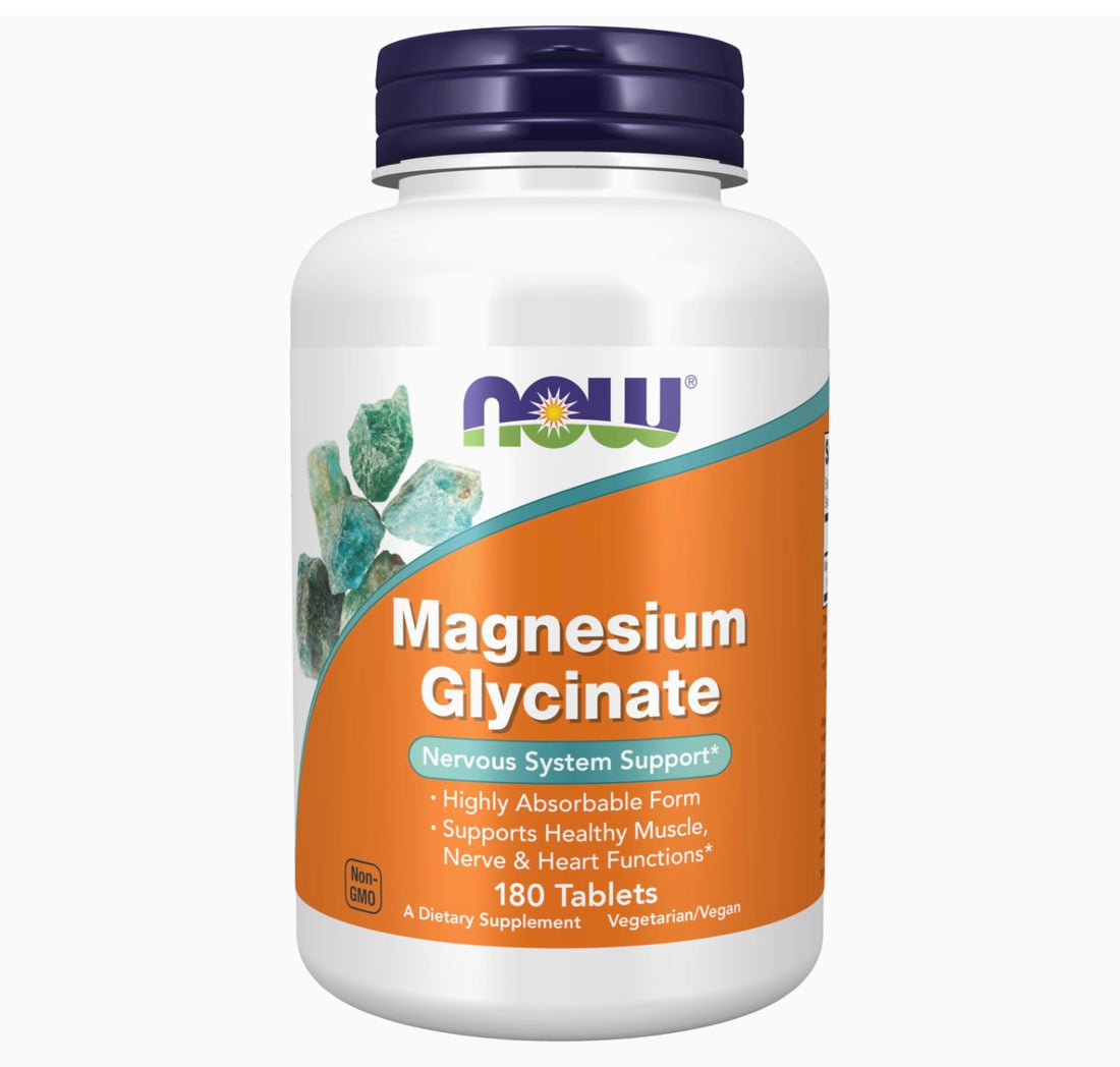 NOW Magnesium Glycinate 100 mg, Highly Absorbable Form, 180 Tablets