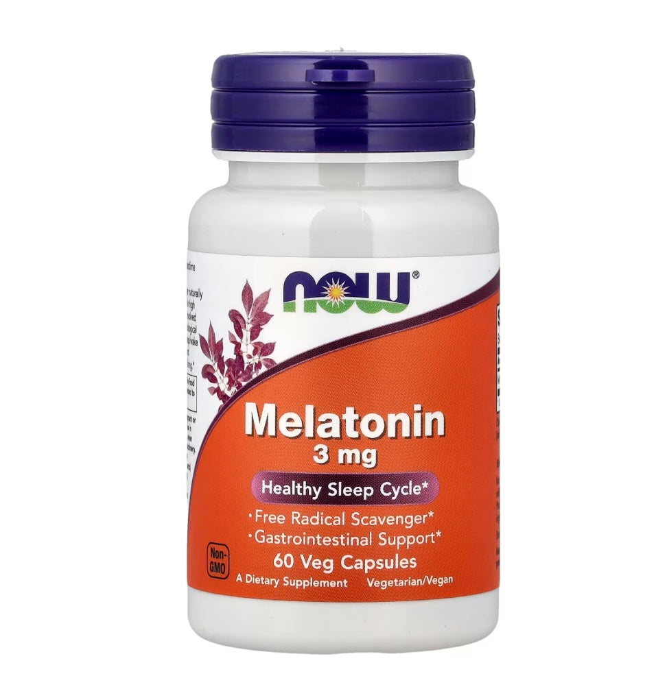 NOW Melatonin 3 mg | 60 Capsules; Exp 08/2029