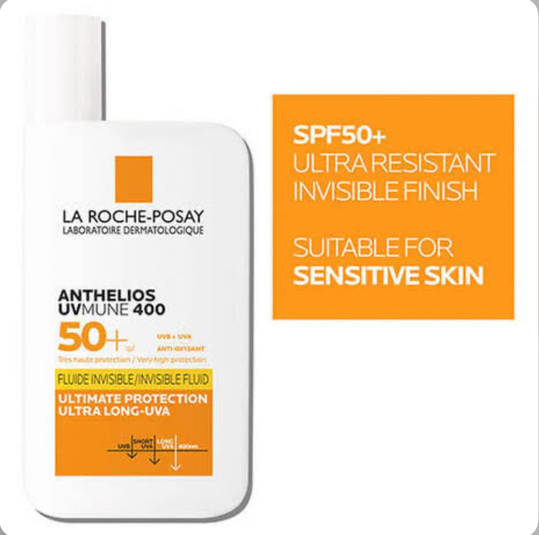 La roche-Posay Anthelios
UVmune 400 Invisible Fluid 50+ Sunscreen