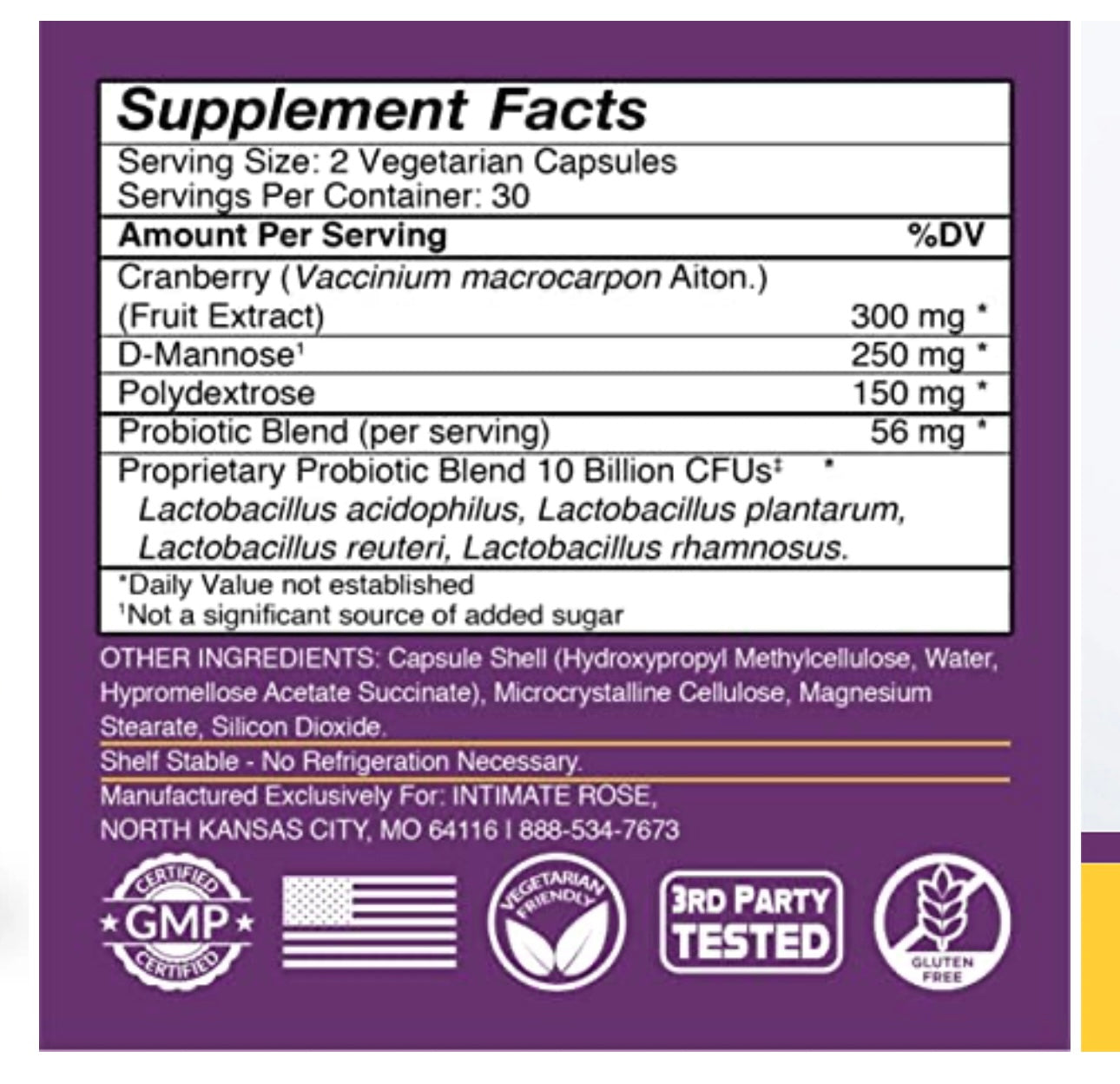 Intimate Rose Flora Bloom Probiotics For Women. Expires 12/27