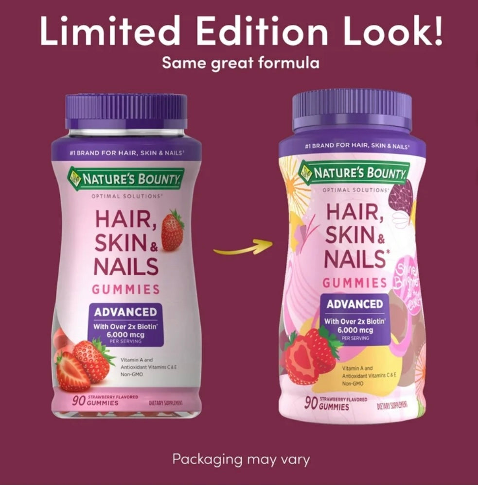 Nature’s Bounty Hair, Skin & Nails Gummies- 80 gummies. (Limited Edition package) Expires 07/26